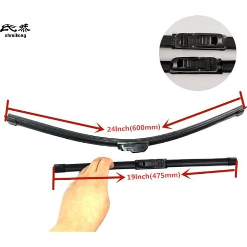 Free shipping 2pcs/lot SG-001 Wiper blades for 2002-2008 OPEL Opel Vectra C 24"+19" fit standard J hook wiper arms only