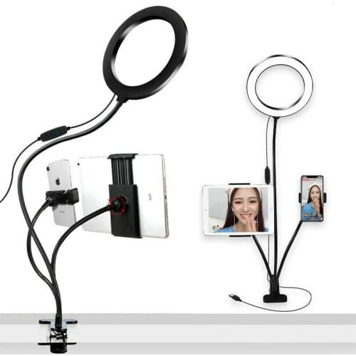 3 in 1 Large size 20CM Selfie Led Ring Light Vlog mounts Mobile Phone Tablet Holder Youtube Vedio Live Stream Makeup Studio Lamp