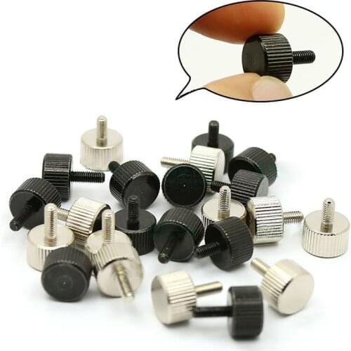 5-20PCS M3 Flat Head Knurled Thumb Screw Toolless Thumb Screw Carbon Steel Knurling Hand Tighten Computer Screws Length6-12mm