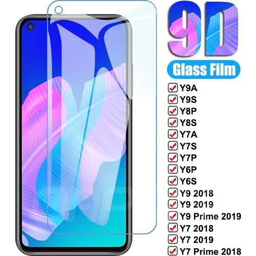 9D Tempered Glass For Huawei Y5 Lite Y5 Y7 Y9 Prime 2018 2019 Protective Glass Y9A Y9S Y8P Y8S Y7A Y7P Y7S Y6P Y6S Y5P Film Case