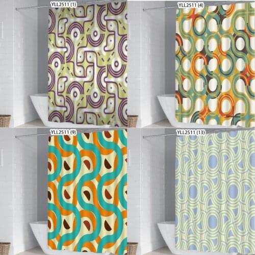 Color geometric stripes shower curtain african bathroom decor bathroom mat set curtins for livingroom japanese shower curtain