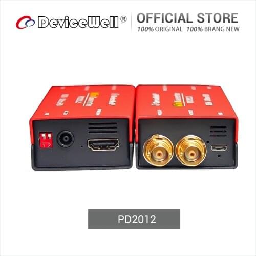DeviceWell PD2012 12G 1 SDI to HDMI-compatible 1 to 1 Channel Output 4K 60 HD TV Broadcast Monitoring Mini Video Converter