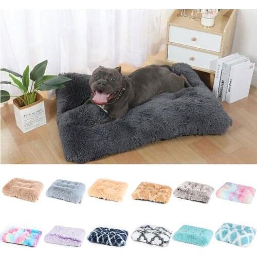 Dog Bed Long Plush Pet Cushion Blanket Orthopedic Foam Dog Cat Beds Mat Warm Pet Sleeping Kennel Nest Dogs Accessories