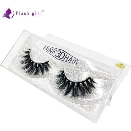 Flash Girl 1 Pair 5D Faux Mink Soft False Eyelashes 5D-W11 Fluffy Wispy Thick Fake Lashes Handmade Eyelash For Eye Beauty