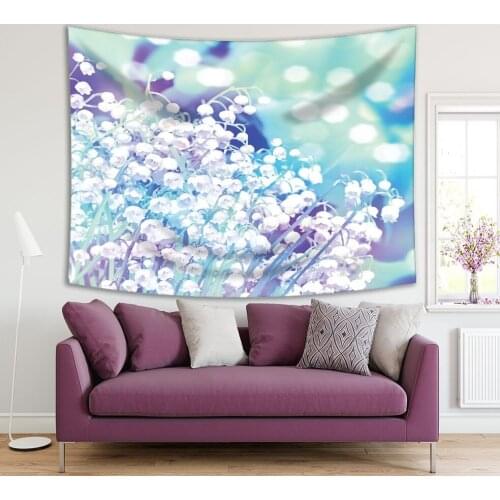 Tapestry Valley of Lily Spring May Garden Bloom Meadow Wild Flowers Nature Photo Blue Green White