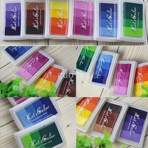 Gradient Color Ink Pad Cute Fashion Oil Base for DIY Craft Rubber Stamp for Ink Pad Fabric Wood Paper Wedding Gift Fingerprint