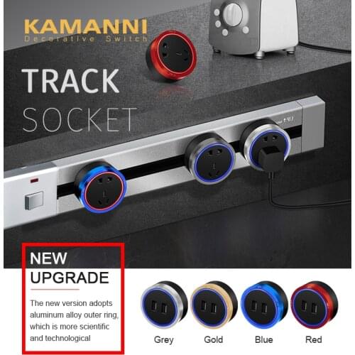 KAMANNI Movable Power point Track Socket UK/FR/EU/USB Module Wall Plug Socket for Living Room/kitchen/office Socket White