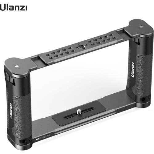 UURig R069 Universal DIY Metal Video Cage Vlog Rig Handheld Stabililizer with 1/4 Inch Screw Dual Cold Shoe Mounts for Camera