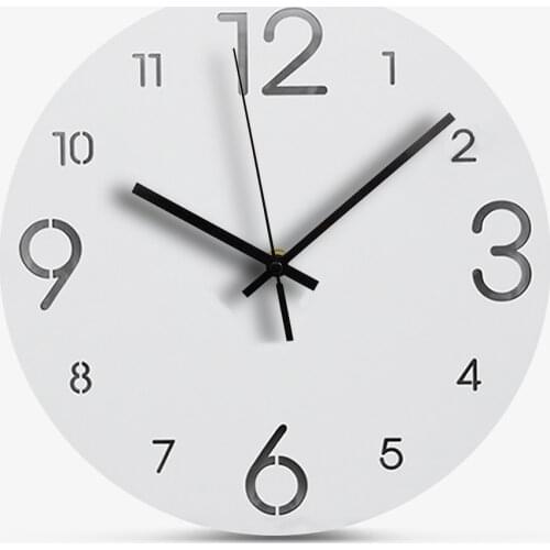 Creative Wooden Wall Clock White Europe Design MDF Wood Watch Simple Modern Circular Clocks Home Wall Decoration Living Room