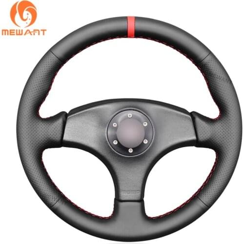 MEWANT Black Artificial Leather Car Steering Wheel Cover for Honda Integra Type R DC2 1996 1997-1998