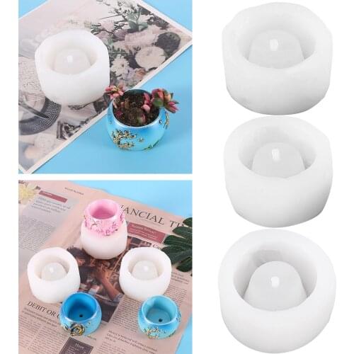 Mini Flower Pot Mold Epoxy Casting Planter Ashtray Mould Home Decor Tool