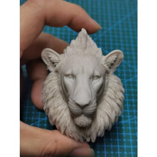 1/6 Scale Punk Animal King Lion Unpainted Head Model for 12''Body DIY