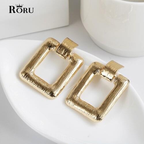 Fashion Womens Earrings Personality Exaggerated Dangling Geometric Rectangular Alloy Hanging Long Big Earrings Jewelry