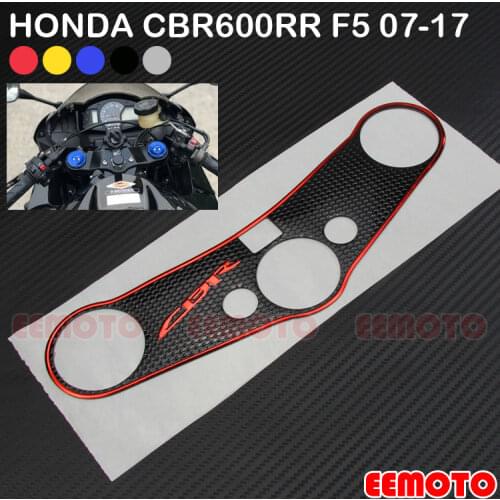 Motorcycle Motorbike Pad Triple Tree Top Clamp Upper Front End Decals Stickers For HONDA CBR 600RR CBR600RR F5 2007-2017 2016