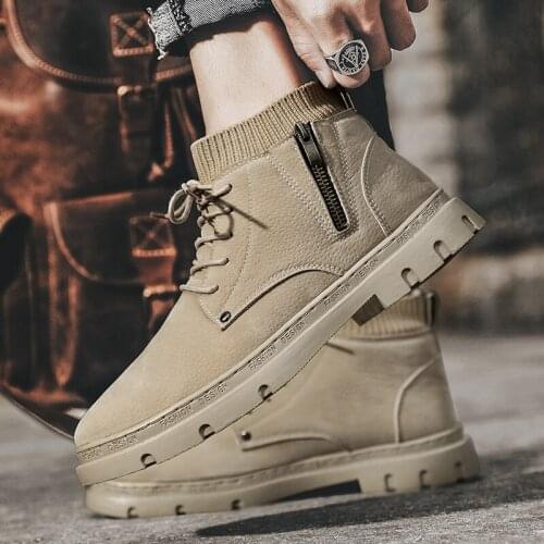 2021 New arrival Mountain Outdoor Hiking Ankle Boots For Men Leather Climbing Sneakers Walking Training Trekking Footwear