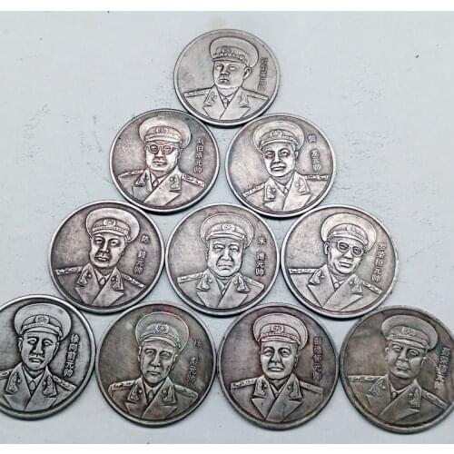 Chinas Founding Heroes Ten Marshals Silver Dollar Full Set of Commemorative Coins Silver Dollar Coins Collect Gifts