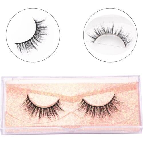 Natural Lashes Short Mink Eyelashes Fashion Eyelashes Handmade Full Strip Lashes Reusable Cross False Eyelash Makeup Beauty A17