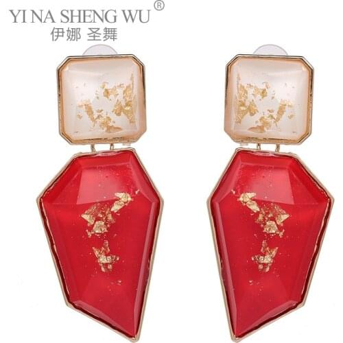 Wholesale Pure Resin Drop Earrings Like Crystal Hanging Elegant Irregular Dangle Earrings Fine Jewelry For Women Accessories New