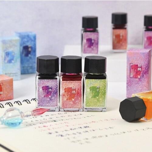 Glass Bottled Smooth Writing Fountain Pen Non-carbon Ink for Refilling Inks Stationery School Office Supplies