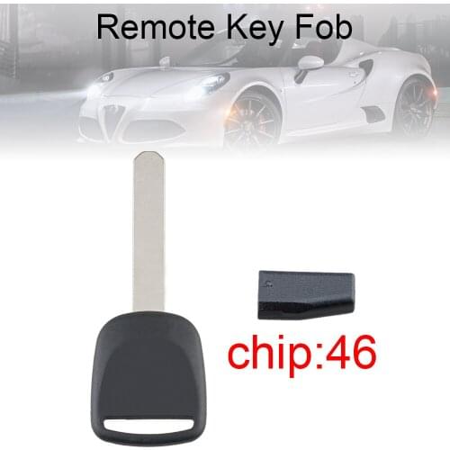 Durable Uncut Blade Blank Car Key Ignition with ID46 Transponder Chip HO03-PT Universal Black Car Key Fit for Honda