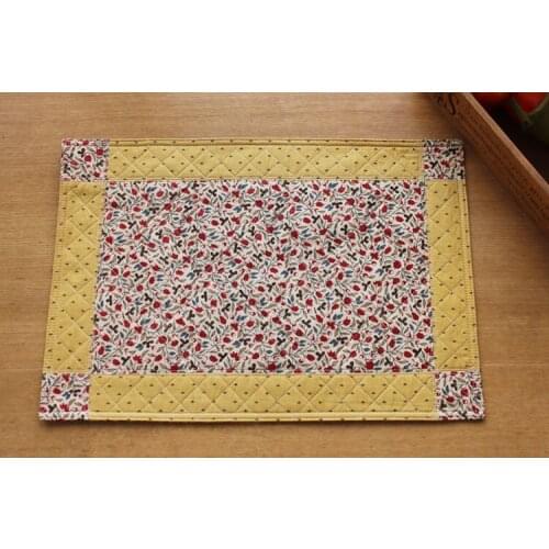 Simple and Beautiful Flowers Print Pure Cotton Quilting Design Home Dining Mat Multi-Purpose Pad
