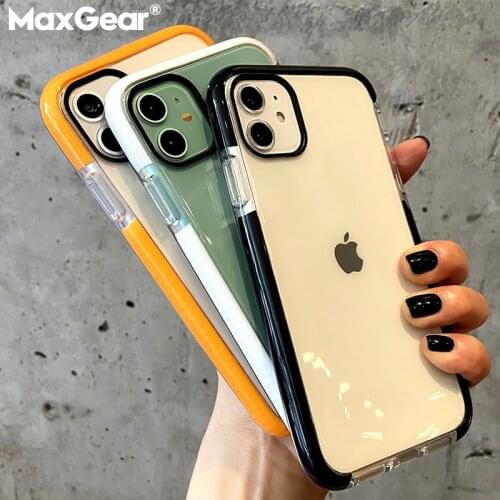 Shockproof Bumper Phone Case for iPhone 11 Pro Max Case Xr X Xs Max 6s 8 7 Plus Candy Frame Soft TPU Silicone Clear Cover Funda