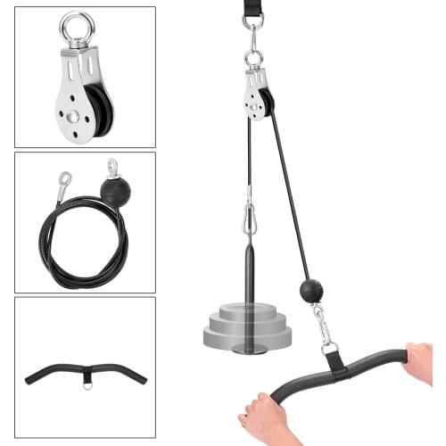Fitness DIY Pulley Cable Machine Attachment System Lifting Arm Hand Strength Training Leg Tendon Stretching Equipment