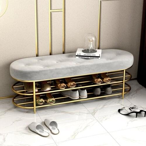 Nordic Fabric Shoe Cabinet Shoe Changing Stool High Temperature Baking Paint Shoes Organizer Rack Multilayers