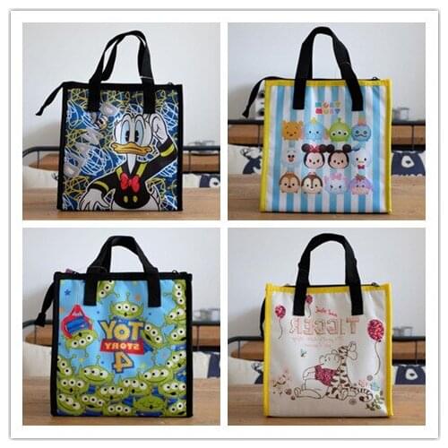 Disney Pooh winnie Toy Story Aliens Anime Figures Cartoon Product Cosplay Accessories Storage Lunch Bag Unisex Gift