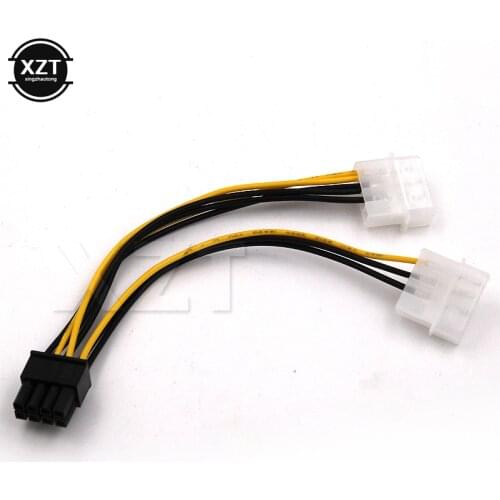 High Quality Pci-e ATX PSU Power Converter Cable - Molex to Pcie 8 pin Adapter 6 inch 2 x Molex 4 pin to 8-Pin PCI Express