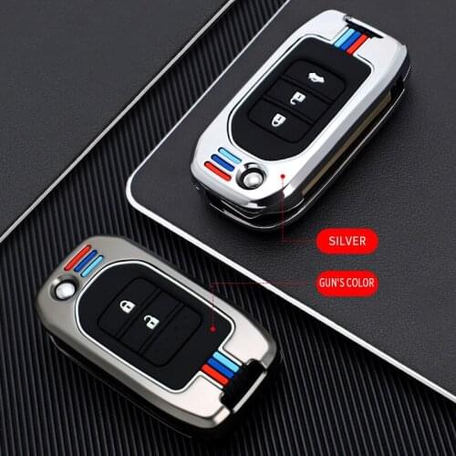 Protective Zinc Alloy Key Case For Honda CivIc HRV CRV XRV Crider Odyssey 2015-2018 2 3 Button Smart Folding Key Housekeeper