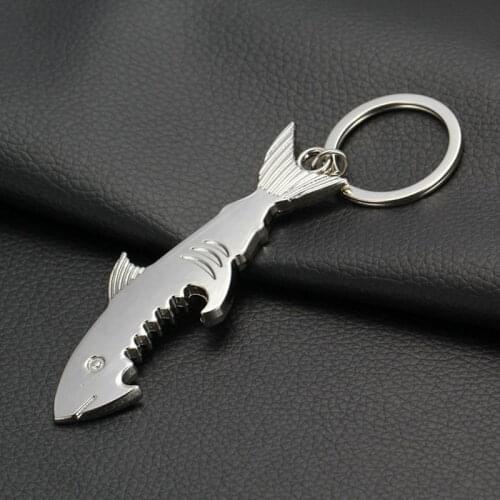 1x Metal Big Shark Beer Bottle Opener Keychain Keyring Keyfob Creative Gift