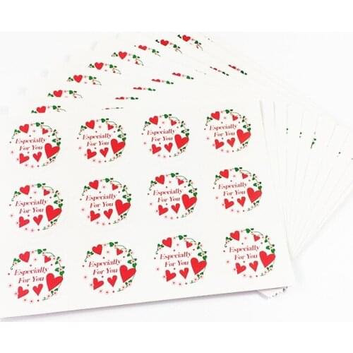 120pcs/pack Especially For You Packing Sealing Label Round Heart Gift Stickers Scrapbooking