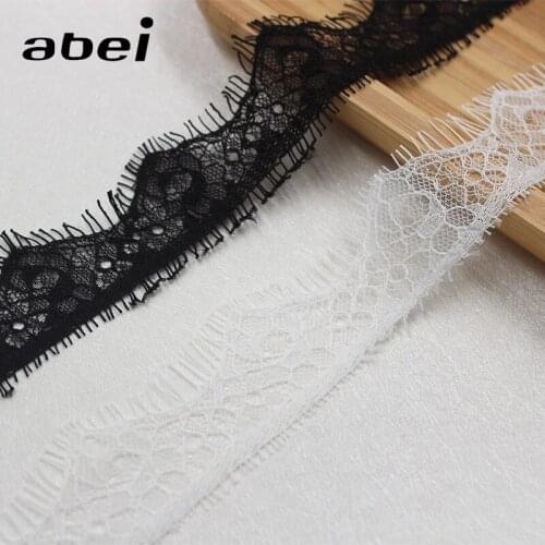 3yards 3.8cm Black Eyelash Lace Ribbon Trims Embroidery Fabric DIY Sewing Patchwork Garment Accessories