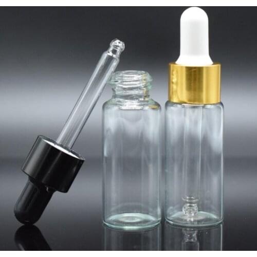 300sets/lot 10 ml Clear Glass E-Juice Bottles with Dropper, Transparent Glass Dropper Vials Containers