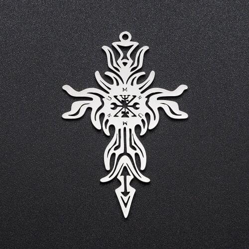 5pcs/lot 100% Stainless Steel Cross Charm Pendant Wholesale Top Quality Never Fade Jewelry Bracelet Making