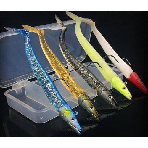 5pcs Lead head soft bait suit 22g 12.5cm color road sub-lead head hook soft fish bionic bait suit lure fishing trolling swimbait
