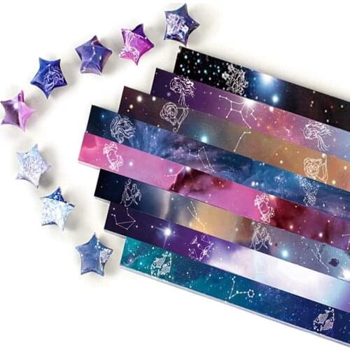 540 Sheets Origami Stars Paper Twelve Constellations DIY Outer Space Sky Origami Lucky Star Folding Origami Star Paper Strips