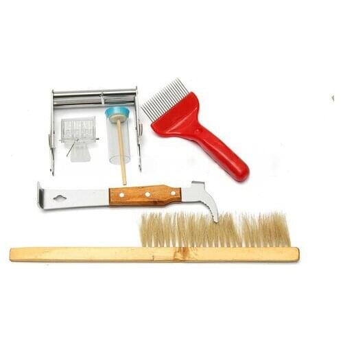 6pcs/set Hot Sale Beekeeping Tool Kit Set Bee Brush Queen Cage Uncapping Fork Beekeeping Accessory