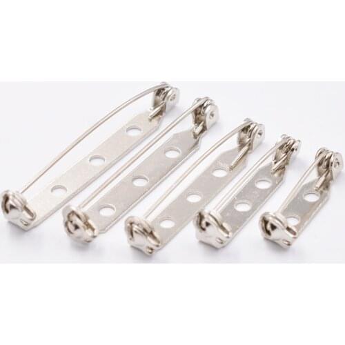 20pcs/lot 20 25 32 38mm Safe Lock Brooch Pins Base Back Bar Badge Holder for Jewelry Makings Findings Accessories Diy