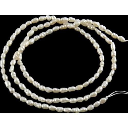 Grade A 2-3mm Natural Freshwater Pearl Beads Rice White Pearl Loose Beads For DIY Necklace Bracelat Jewelry Making Finding