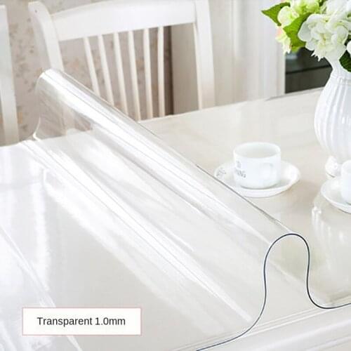 Home TPU Kitchen Dining Room Desk Coffee Tablecloths Transparent Waterproof Oil-proof Table Mat Rectangular Soft Glass Table Pad