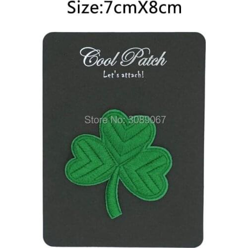 3" IRISH CLOVER St Patricks day applique IRELAND Embroidered SHAMROCK EMBLEM Badge Applique Wholesale Halloween hook loop