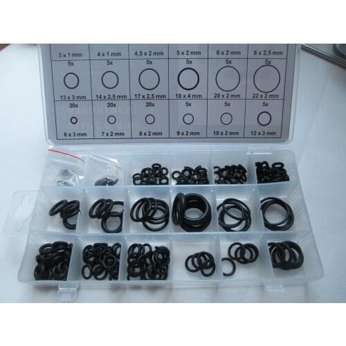 Fixmee 225pc Rubber O-Ring Rings Assortment Plumbing Hydraulic Air Gas Paintball