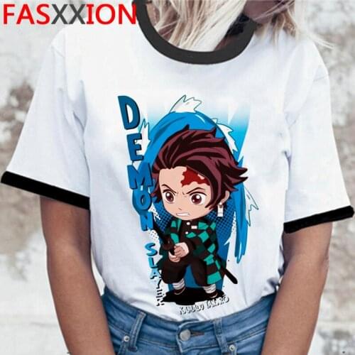 Kimetsu No Yaiba Demon Slayer t-shirt male white t shirt tumblr grunge vintage tshirt streetwear aesthetic