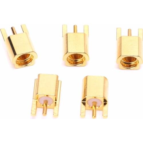 MMCX Female Jack Connector PCB Mount With Solder Straight Goldplated 3 Pins