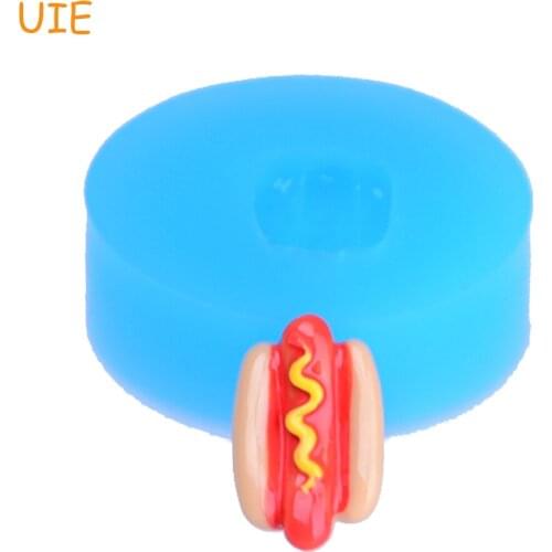 GYL227U 12.6mm Hot Dog Bread Flexible Silicone Mold Dessert, Fondant Craft, Cookie Biscuit, Resin, Chocolate, Candy, Food Safe