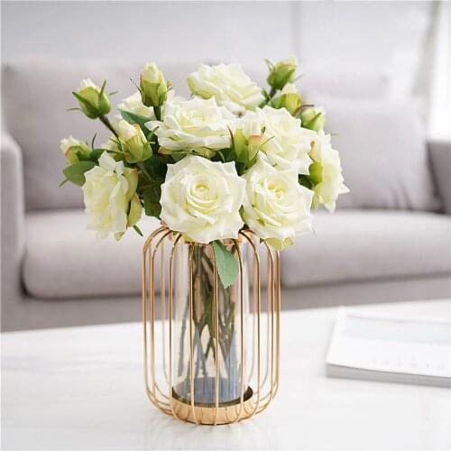 Nordic Alloy Water Storage Bird Cage Vase Living Room Dining Table TV Cabinet Porch Flowers Arrangement Decoration Ornaments