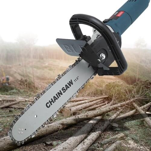 Upgrade DIY Electric Saw 11.5 Inch Chainsaw Bracket Set Converter 100 Angle Grinder M10/14/16 Into Chain Saw Woodworking Tool