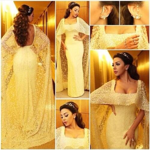 Charming Long Prom Gown with Cape Unique Design Mermaid Evening Dress Custom Made